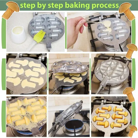 Mushroom-shaped Cookie Maker Iron Pan for Sweet Pastries {2}