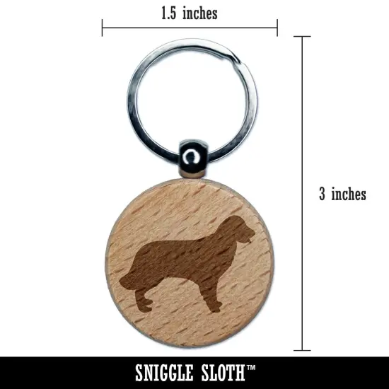 Golden Retriever Dog Solid Engraved Wood Round Keychain Tag Charm {2}