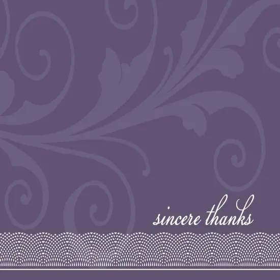 Great Papers! Thank You Note Card and White Envelope, Amethyst Flourish, 4.75" x 3.375"(folded), 24 count {2}