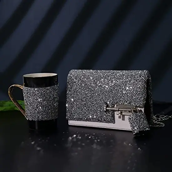 Bling Rhinestone Sticker DIY Home Decor Stickers Self-Adhesive Crystal Sheet Stickers for Cars & Crafts Decoration(Silver,9.4" x 15.8") {3}