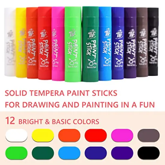 Paint Sticks,12 Classic Colors, Washable Paint, Non-toxic, Tempera Paint Sticks for Kids and Students {1}