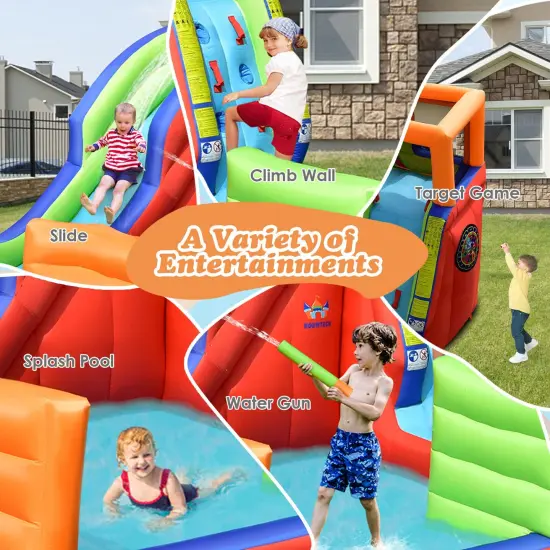 6-in-1 Pirate Ship Waterslide Kid Inflatable Castle with Water Guns {3}