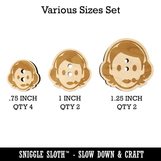 Occupation Customer Service Woman Icon Wood Buttons for Sewing Knitting Crochet DIY Craft {1}