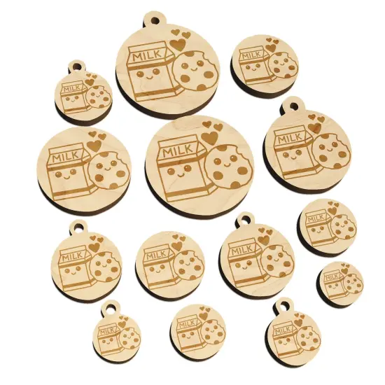 Cute Milk and Cookies Best Friends Love Mini Wood Shape Charms Jewelry DIY Craft {7}