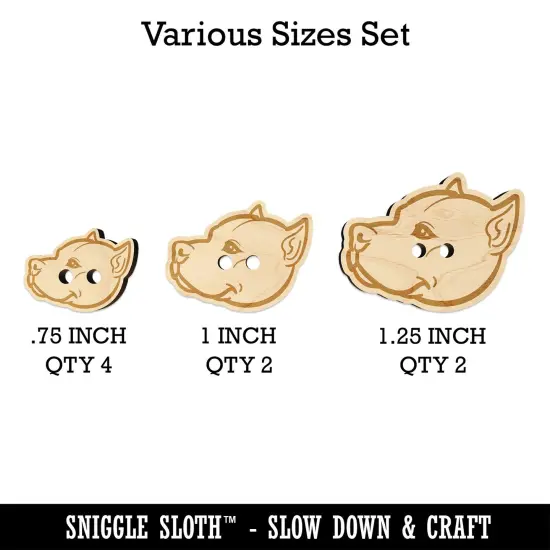 American Pit Bull Terrier Dog Head Wood Buttons for Sewing Knitting Crochet DIY Craft {1}