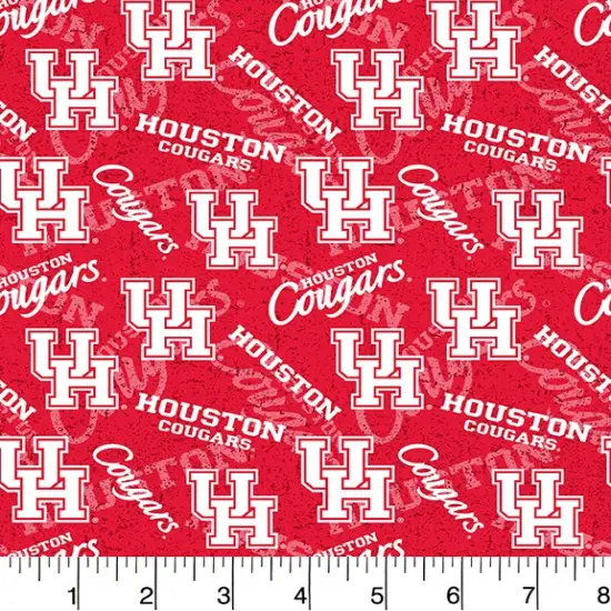 Sykel Enterprises-University of Houston Cotton Fabric-Houston Cougars Tone On Tone Cotton Quilting Fabric {1}