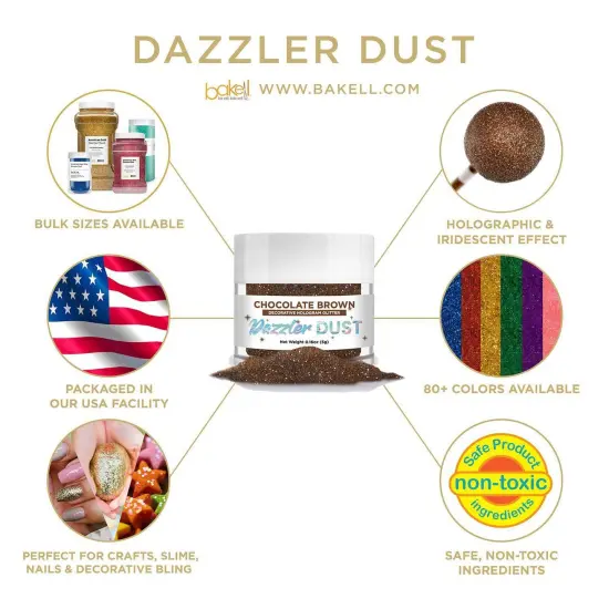 Chocolate Brown Dazzler Dust&reg; 5 Gram Jar {4}