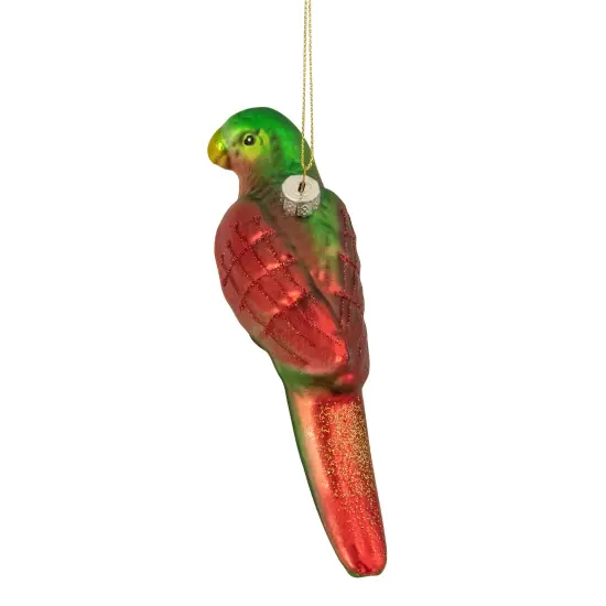 Northlight 6.5" Yellow and Red Parrot Glass Christmas Ornament {4}