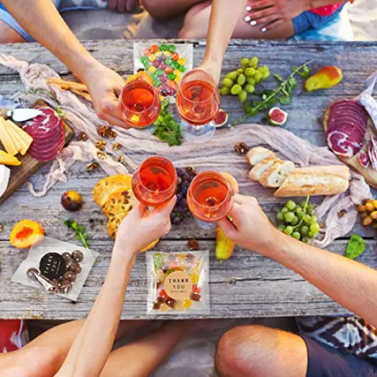 400 Pieces White Polka Dot Treat Bags Self Adhesive Candy Cookie Bags, 200 Cellophane Bags + 200 Thank You Sticker for Bakery Biscuit Chocolate Snacks Dessert (5.5x5.5Inches, White Polka Dot+Sticker) {3}