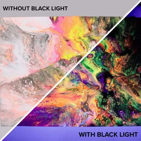 Neon Acrylic Pouring Paint 12 Colors - Pre-Mixed High Flow Ready to Pour - 2 oz./59 ml Bottles - Multi-Purpose Paints for Canvas, Paper, Rocks, Wood {6}