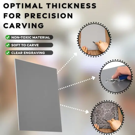 Linoleum Blocks for Printmaking - Printmaking Supplies from Pixiss - Linocut Rubber Stamps (6 Pack) 8 {5}