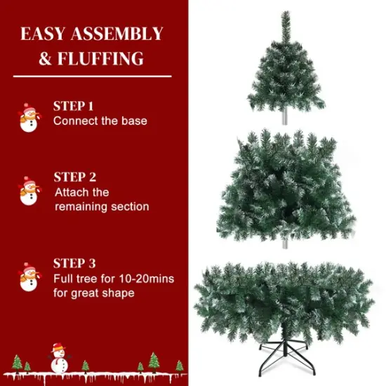 6FT Iron Leg White PVC 812 Branches Christmas Tree {4}