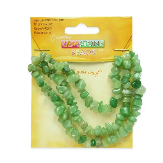 6 Packs of New Jade Chips 16 Inch Strand {1}