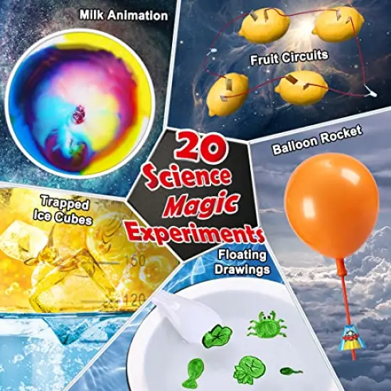 70 Lab Experiments Science Kits for Kids Age 4-6-8-12 Educational Scientific Toys Gifts for Girls Boys, Chemistry Set, Crystal Growing, Erupting Volcano, Fruit Circuits STEM Activities {5}