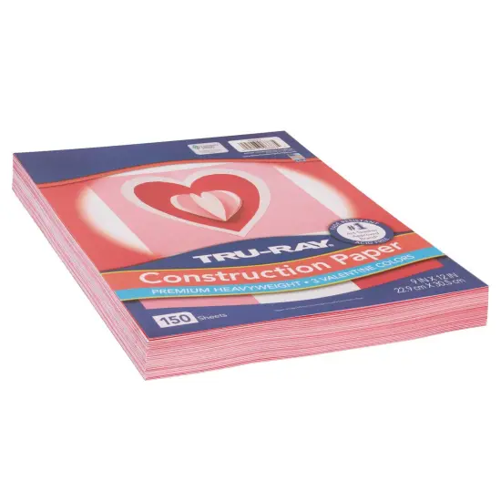 Construction Paper Valentine Assortment, 9" x 12", 150 Sheets Per Pack, 3 Packs {6}