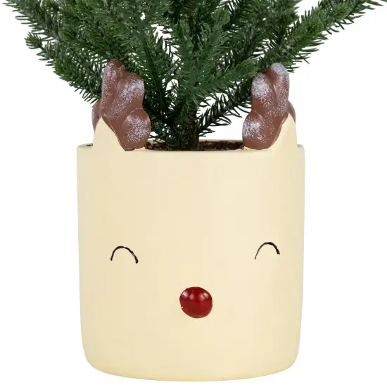 Northlight Mini Artificial Christmas Tree in Reindeer - 14.25" - Unlit Green {5}
