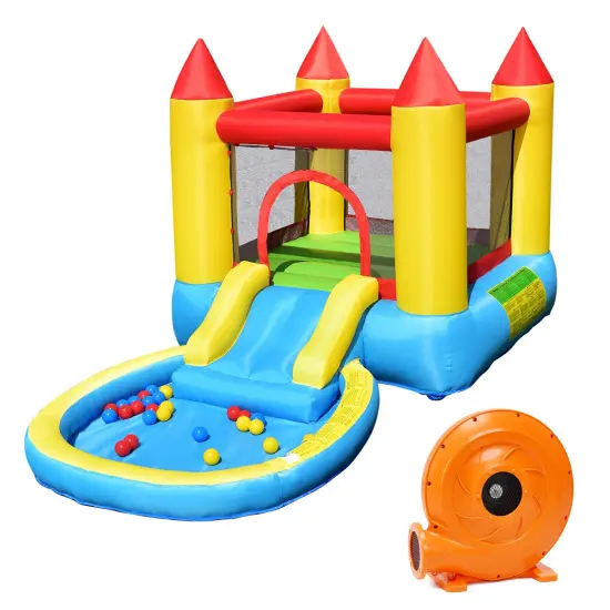 Inflatable Kids Slide Bounce House with 580w Blower {3}