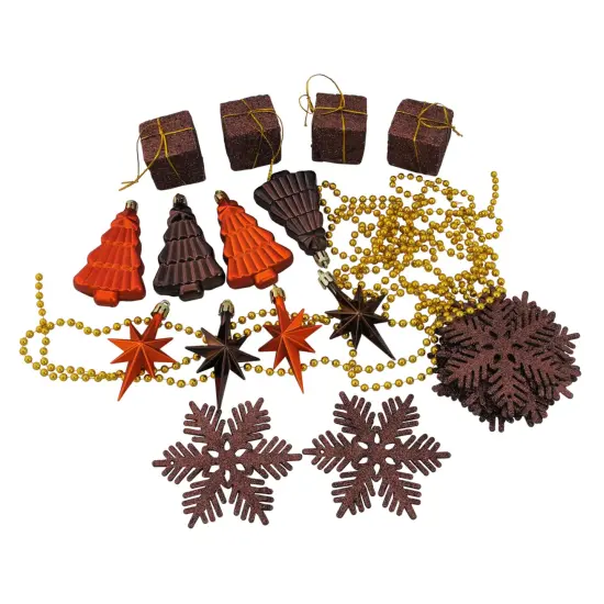 Northlight 125ct Chocolate Brown and Burnt Orange Shatterproof 4-Finish Christmas Ornaments 5.5" (140mm) {5}