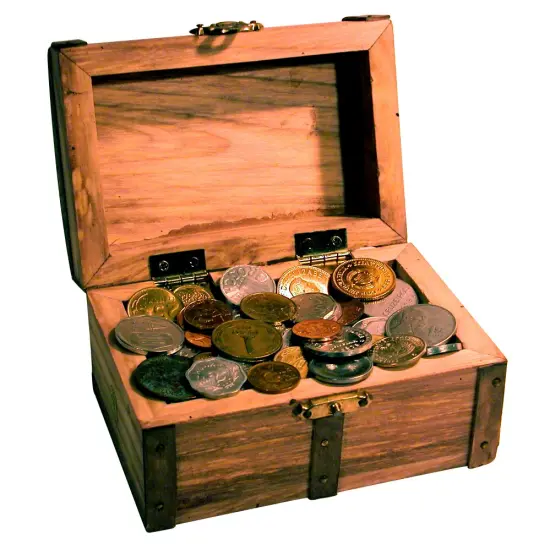 Treasure Chest of 50 Coins From Around the World {1}