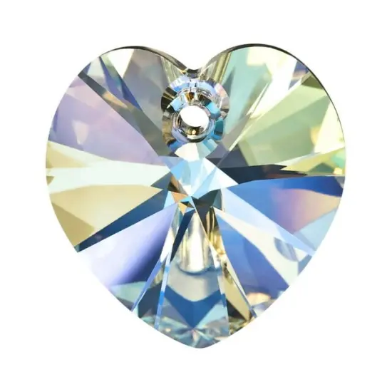 Preciosa 12-Piece Heart Glass Pendants, 14mm Crystal AB {1}