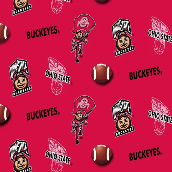 Sykel Enterprises-Ohio State University Cotton Fabric-Ohio State Buckeyes All Over Cotton Quilting Fabric {1}