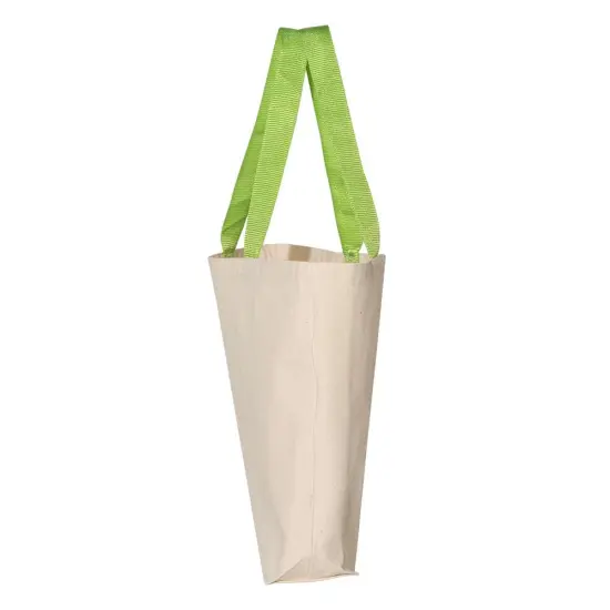Q-Tees&reg; 11L Canvas Tote with Contrast-Color Handles Natural/ royal {5}