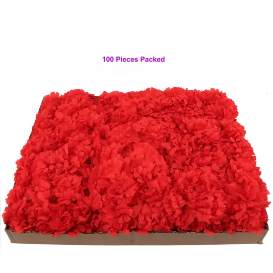 100-Pack: Red Carnation Picks, 5" Stems, 3.5" Wide, Floral Home by Artificial Flowers {4}