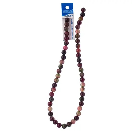 Earth's Jewel 8mm Tourmaline Natural Dyed Semi-Precious Round 16" Strung Bead {3}