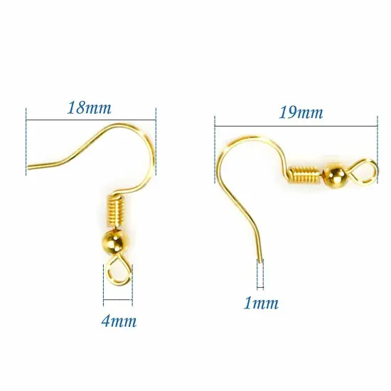 Kitcheniva 200 Pcs DIY Jewelry Making Findings Earring Hook Coil Ear Wire Black {5}