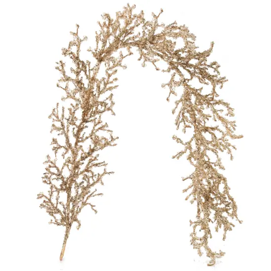 Gold Iced Twig Garland | 5-Foot | Holiday Xmas Accents | Christmas Garlands | Table & Mantel | Home & Office Decor (Set of 2) {1}