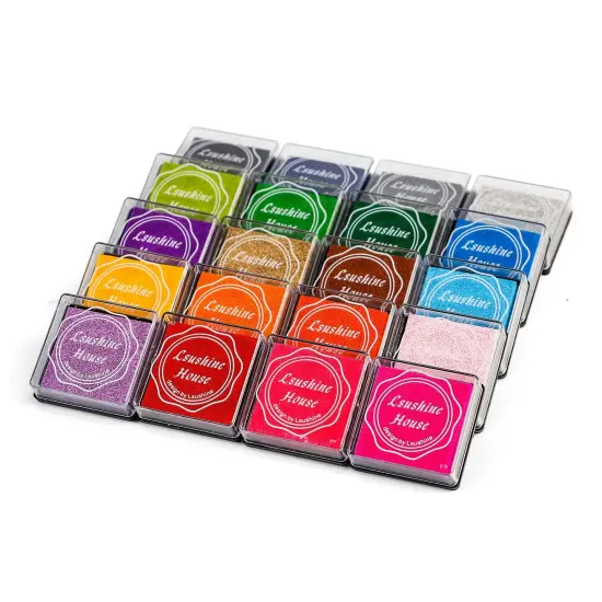 20 Colors Craft Ink Pad Stamps Partner Diy Color, Rainbow Finger Ink pad for kids (pack of 20) {3}