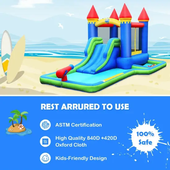 Kids Inflatable Bounce House Water Slide {5}