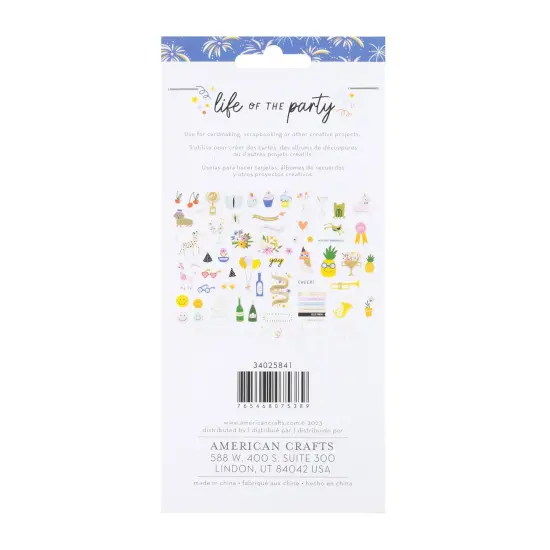 American Crafts Life Of The Party Ephemera Die-Cuts 75/Pkg-Icons, Gold Foil {2}