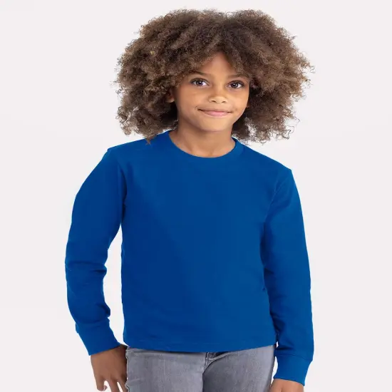 Next Level&reg; Youth Long Sleeve Cotton T-Shirt Royal {1}