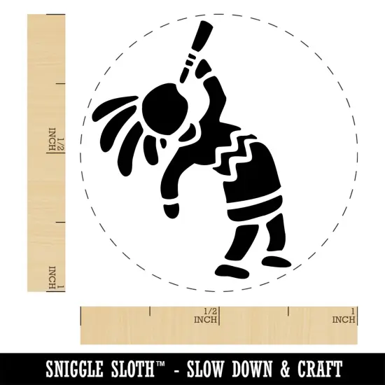 Southwestern Style Tribal Kokopelli Fertility Deity God Self-Inking Rubber Stamp Ink Stamper for Stamping Crafting Planners Yellow {1}