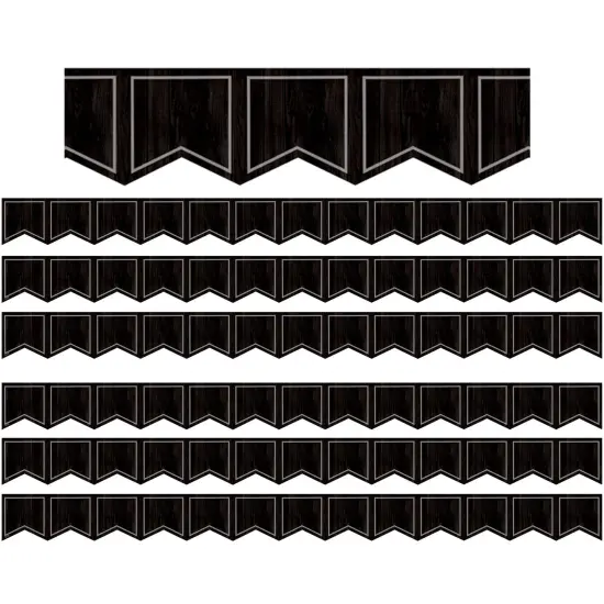 Modern Farmhouse Black Pennants Die-Cut Border Trim, 35 Feet, 6 Packs {1}