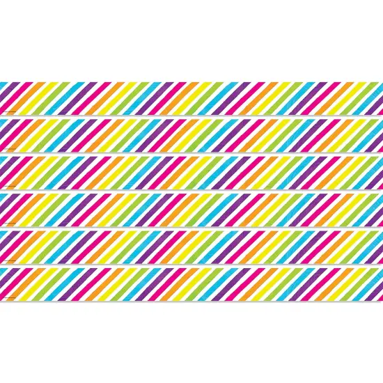 Brights 4Ever Stripes Straight Border Trim, 35 Feet Per Pack, 6 Packs {1}