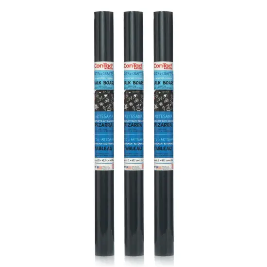 Adhesive Chalkboard Roll, 18" x 6', 3 Rolls {1}