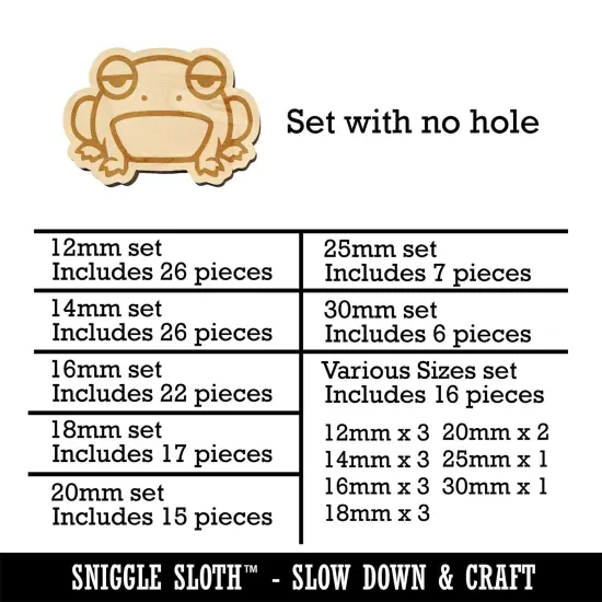 Unamused and Grumpy Frog Mini Wood Shape Charms Jewelry DIY Craft {1}
