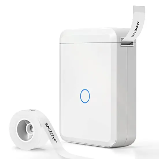 D110 Label Maker Machine with Tape, Portable Bluetooth Label Printer for Storage, Office, Home, Organizing, Sticker Maker Mini Label Maker with Multiple Templates, White {2}