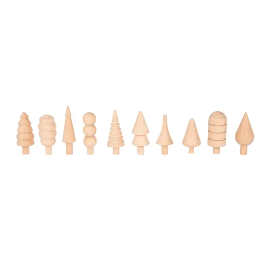 Woodland Trees Set - Set of 10 - For Ages 10m+ - Wooden Trees for Kids - 10 Different Shapes - Loose Parts Wooden Toys for Toddlers {2}