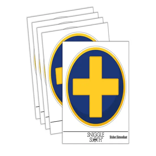 Plus Sign Solid Waterproof Vinyl Phone Tablet Laptop Water Bottle Sticker Set - 5 Pack {2}