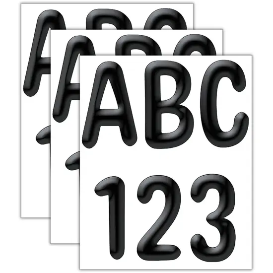 Color My World - Solid Black 4" Deco Letters, 180 Per Pack, 3 Packs {1}