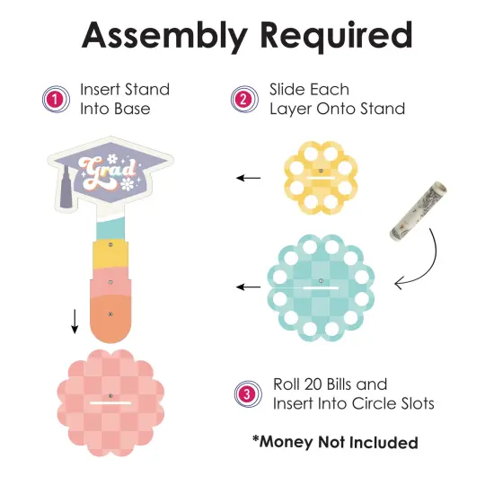 Big Dot of Happiness Groovy Grad - DIY Hippie Graduation Party Money Holder Gift - Cash Cake {6}