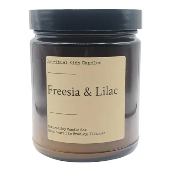 Freesia & Lilac Soy Candle 8oz Hand Poured with All Natural Soy Wax and Fragrant/ Essential Oils! | Floral Candle | Birthday Gift | Christmas Gift {1}