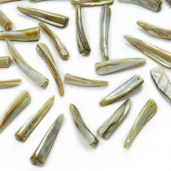 6 Packs of Spiked Tinted Shell Beads - Natural - 2 x 8" Strand {1}