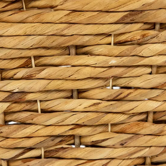 Northlight Set of 3 Oval Braid Weave Water Hyacinth Baskets with Built-in Handles 17.25" Brown {7}