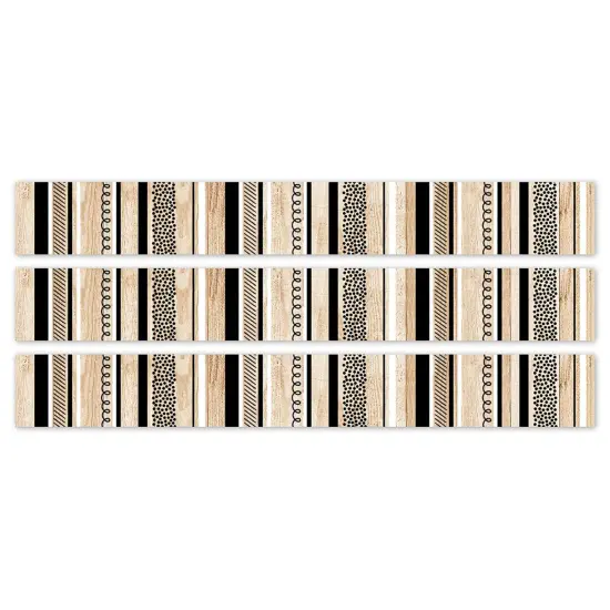 Core Decor Stripes and Doodles on Wood EZ Border, 48 Feet Per Pack, 3 Packs {1}