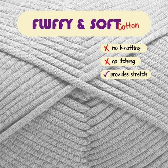 Hearth & Harbor Cotton Yarn Skeins Light Grey {2}