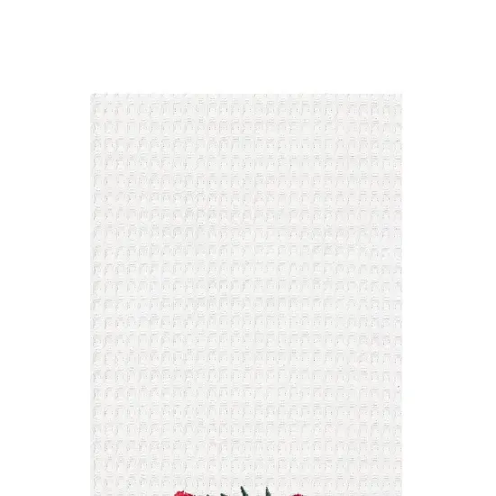 27' x 18" Christmas Holiday "Joy" Sentiment with Red Berry Wreath Cotton Waffle Weave Kitchen Dish Towel {3}
